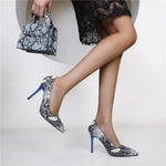 Blue Snake Skin Pumps - Vignette | Snakes Store