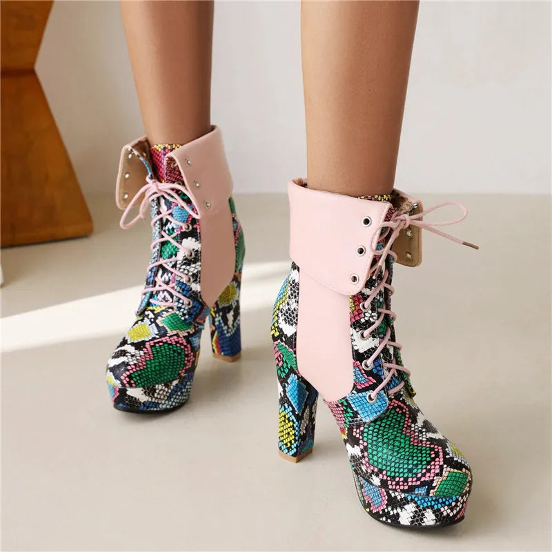 Colorful Snakeskin Booties Snakes Store