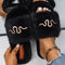 Black Snake Slippers Black Fur Snakes Store