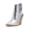 Silver Snakeskin Booties Silver PU Leather Snakes Store