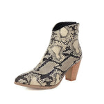 Beige Snakeskin Booties - Vignette | Snakes Store