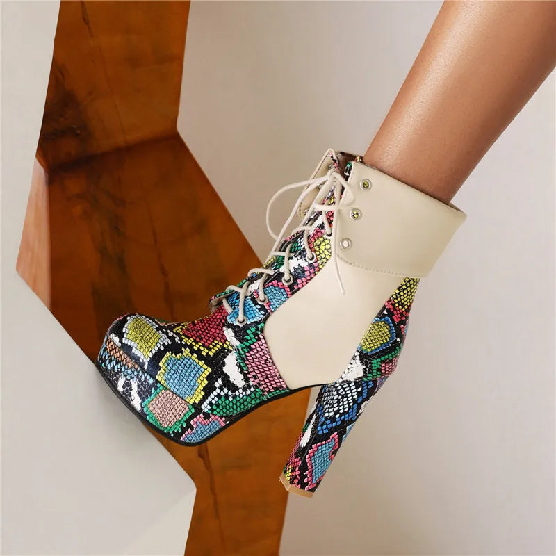 Colorful Snakeskin Booties Snakes Store