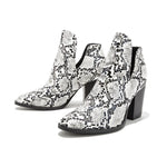 Snakeskin Booties Low Heel - Vignette | Snakes Store