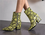 Yellow Snakeskin Booties - Vignette | Snakes Store