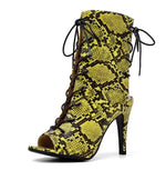 Peep Toe Snakeskin High Heels - Vignette | Snakes Store