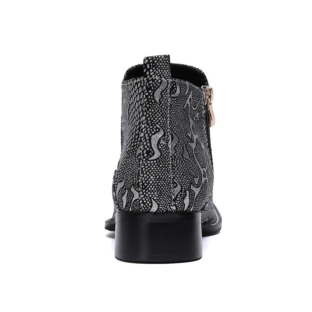 Grey Snakeskin Boots Snakes Store™