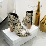 Beige Snakeskin Booties - Vignette | Snakes Store