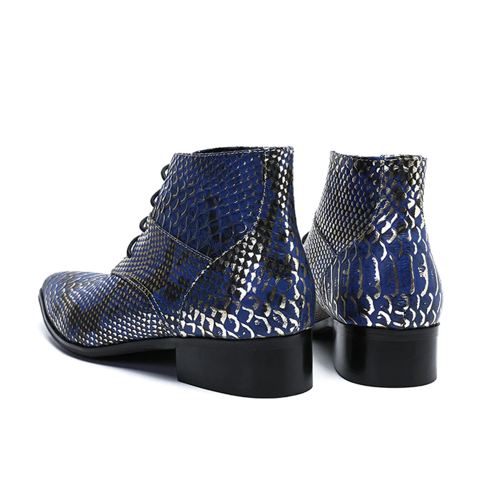 Blue Snakeskin Boots Snakes Store