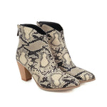 Beige Snakeskin Booties - Vignette | Snakes Store