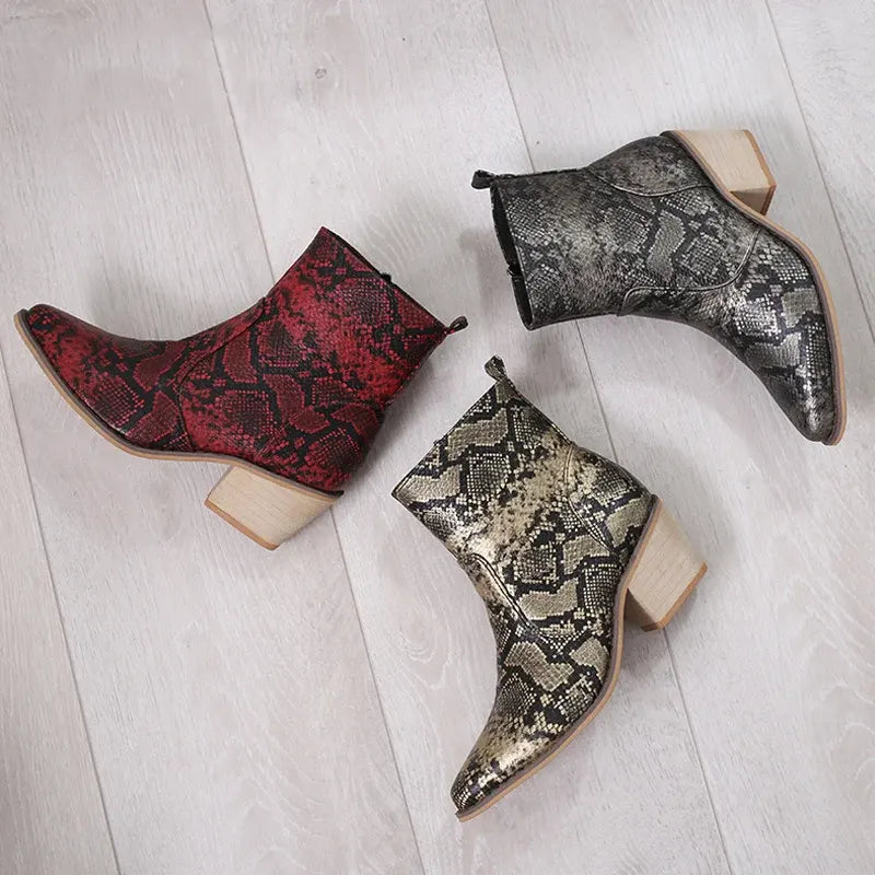 Comfortable Snakeskin Booties Snakes Store