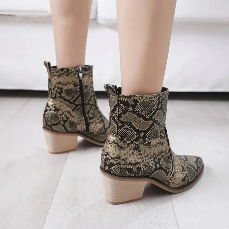 Comfortable Snakeskin Booties Snakes Store