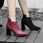 Red and Black Snakeskin Booties - Vignette | Snakes Store