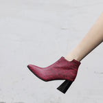 Red and Black Snakeskin Booties - Vignette | Snakes Store