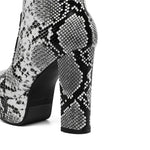 Snakeskin Block Heel Booties - Vignette | Snakes Store