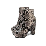 Snakeskin Block Heel Booties - Vignette | Snakes Store