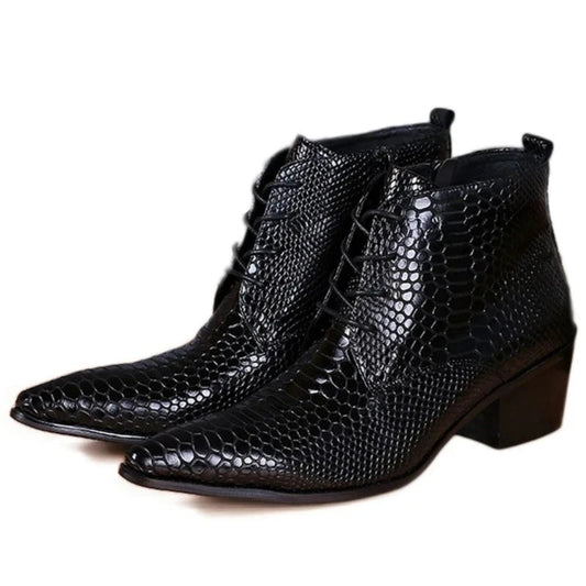 Pointed Toe Snakeskin Boots