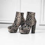 Snakeskin Block Heel Booties - Vignette | Snakes Store