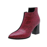 Red and Black Snakeskin Booties - Vignette | Snakes Store