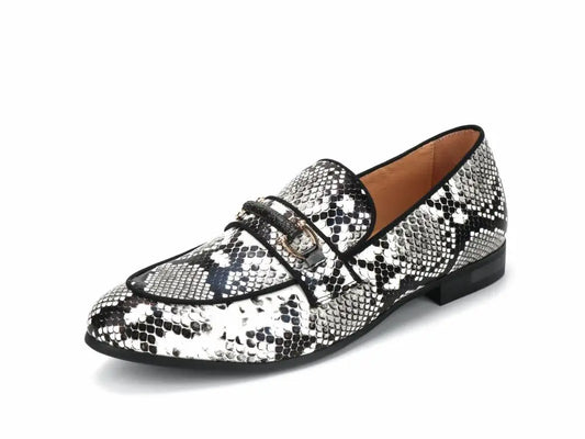 Black and White Snake Print Shoes Black and White Split Leather Snakes Store