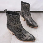 Comfortable Snakeskin Booties - Vignette | Snakes Store