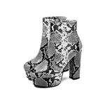 Snakeskin Block Heel Booties - Vignette | Snakes Store