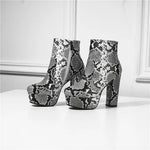 Snakeskin Block Heel Booties - Vignette | Snakes Store