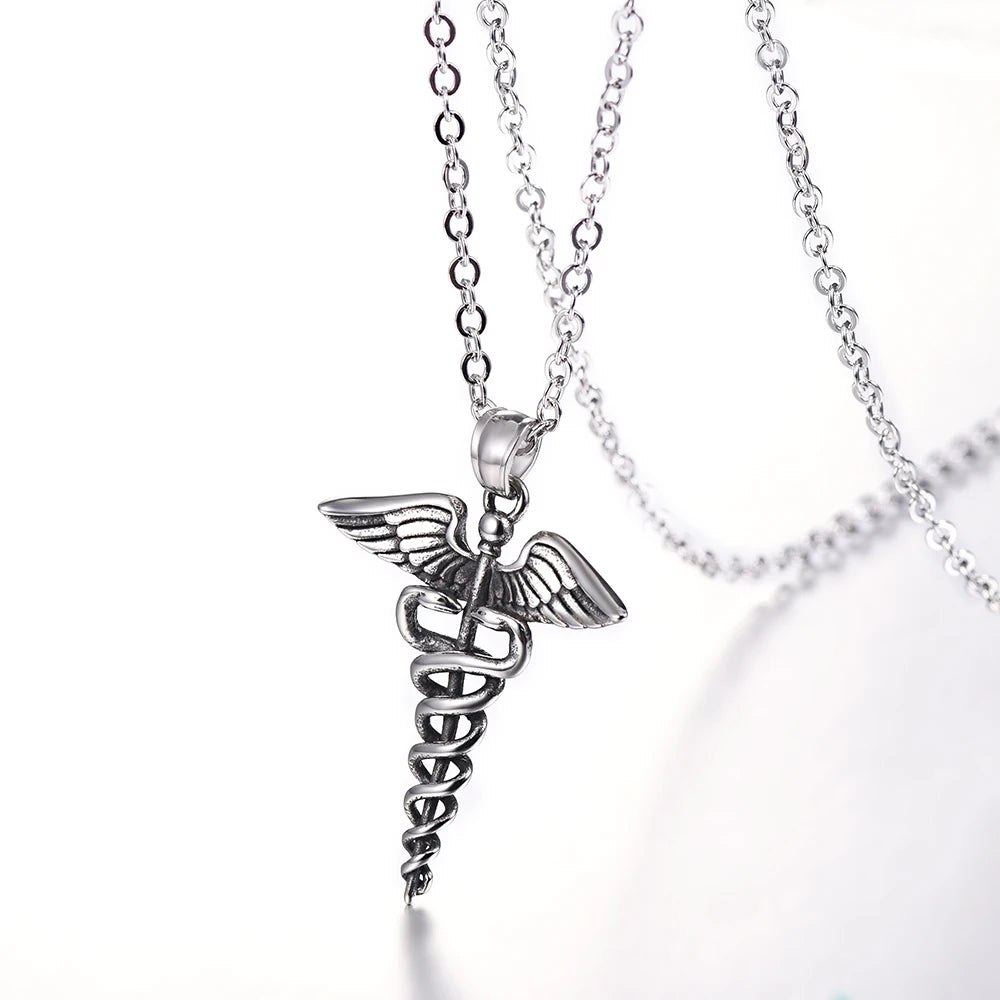 Caduceus Necklace Snakes Store™