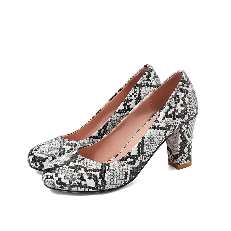 Snakeskin Pumps Block White Snakes Store