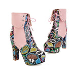 Colorful Snakeskin Booties - Vignette | Snakes Store