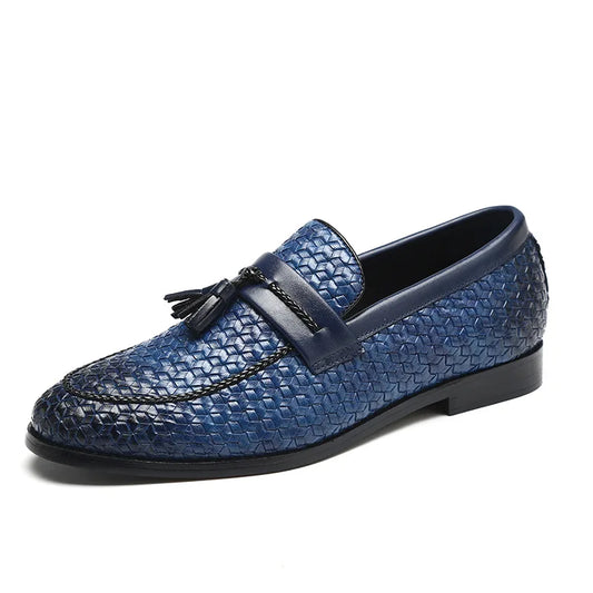 Blue Snake Loafers