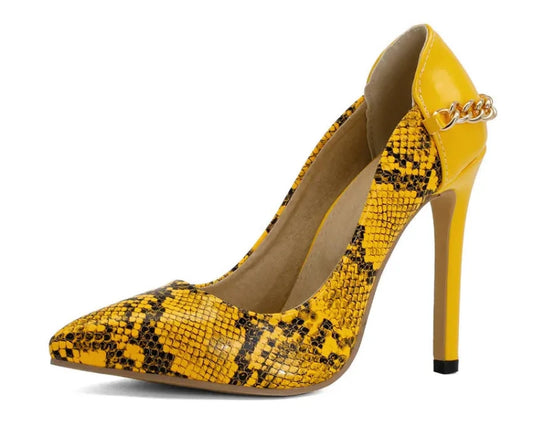 Yellow Snakeskin Pumps Snakes Store