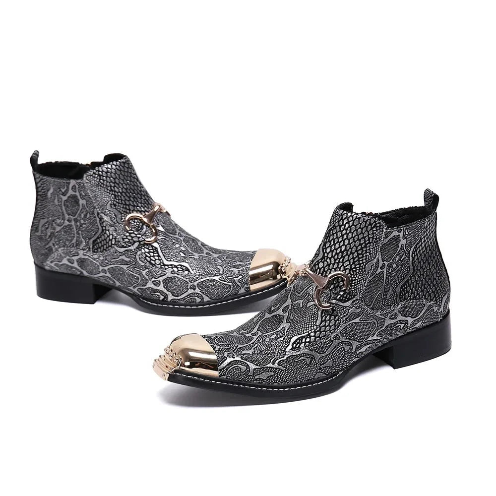 Grey Snakeskin Boots Snakes Store™