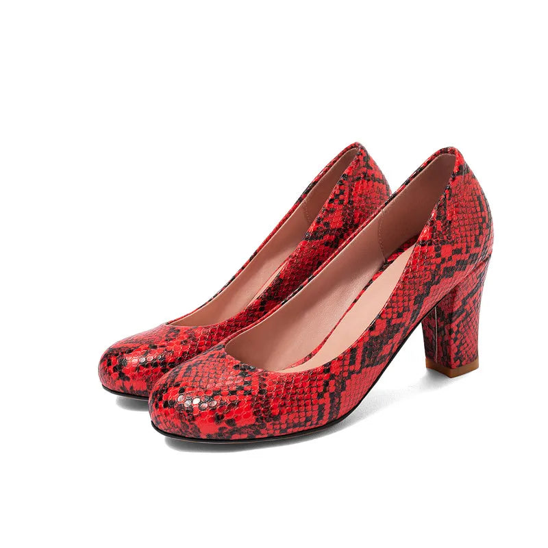 Snakeskin Pumps Block Red Snakes Store