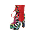 Colorful Snakeskin Booties - Vignette | Snakes Store