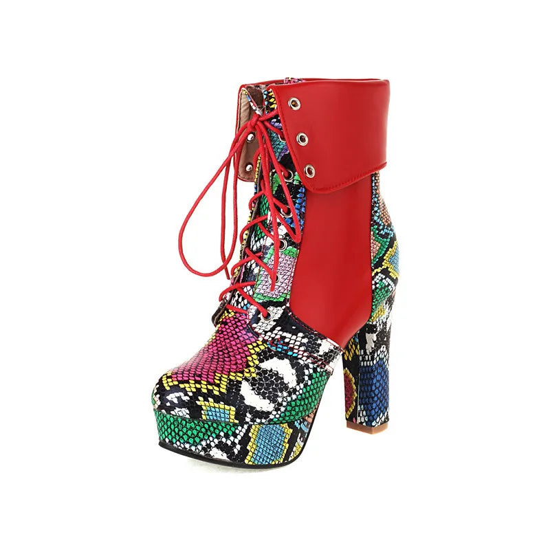 Colorful Snakeskin Booties Snakes Store