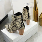 Beige Snakeskin Booties - Vignette | Snakes Store