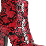 Chunky Heel Snakeskin Booties - Vignette | Snakes Store