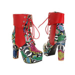 Colorful Snakeskin Booties - Vignette | Snakes Store