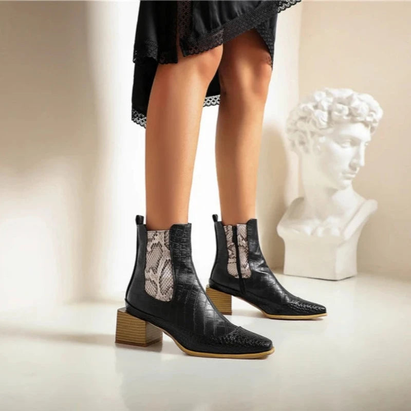 Pointed Toe Snakeskin Booties Snakes Store