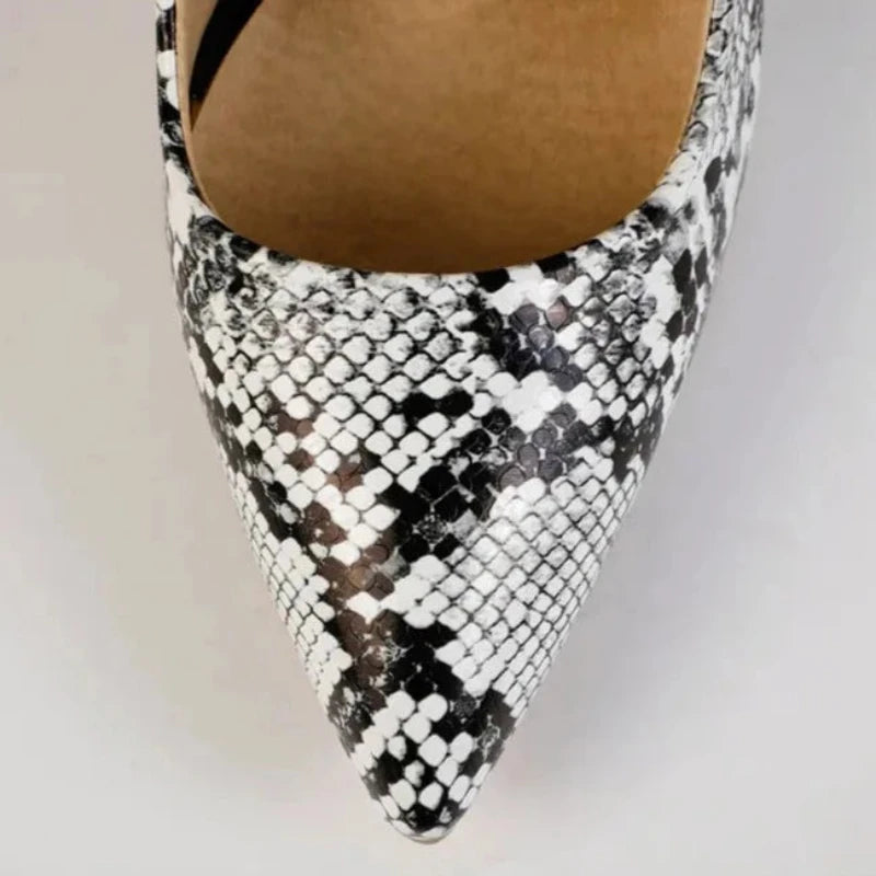 Black and White Snakeskin Pumps Snakes Store