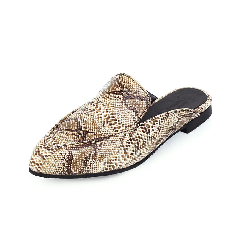 Snake Print Mules Brown Snakes Store