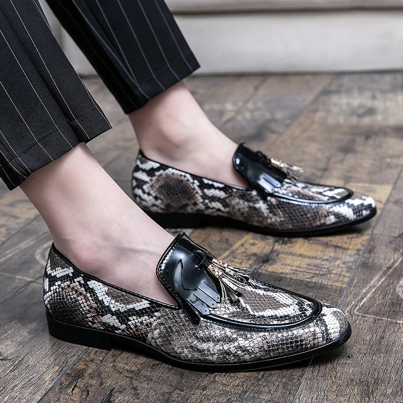 Brown Snakeskin Loafers Snakes Store