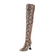 Python Thigh High Boots Brown Microfiber Snakes Store