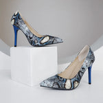 Blue Snake Skin Pumps - Vignette | Snakes Store