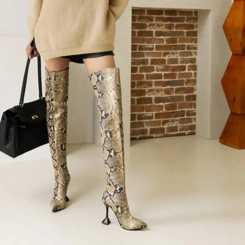 Python Thigh High Boots Snakes Store