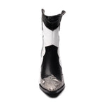 Black and White Snakeskin Cowgirl Boots - Vignette | Snakes Store