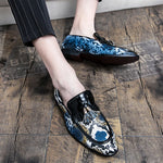 Snake Print Tassel Loafers - Vignette | Snakes Store