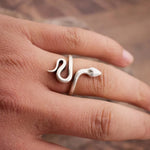 Isha Silver Snake Ring - Vignette | Snakes Store