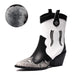 Black and White Snakeskin Cowgirl Boots Black Plush lining Snakes Store