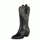 Black Snakeskin Cowgirl Boots - Vignette | Snakes Store